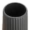 Hello Honey® 11.5" Matte Black Round Stoneware Fluted Vase with Embossed Lines